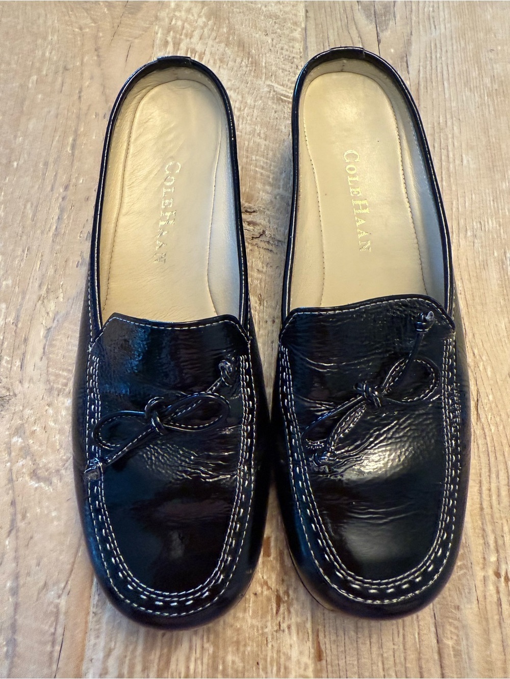 Cole Haan Black Patent Leather Tassel Slip-Ons 6 - Picture 2 of 6
